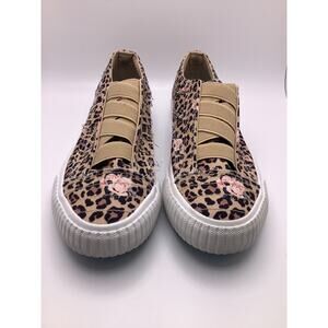 Blowfish Malibu Marley Womens Sneakers Size 6.5 Animal Print Denim Cream Coffee